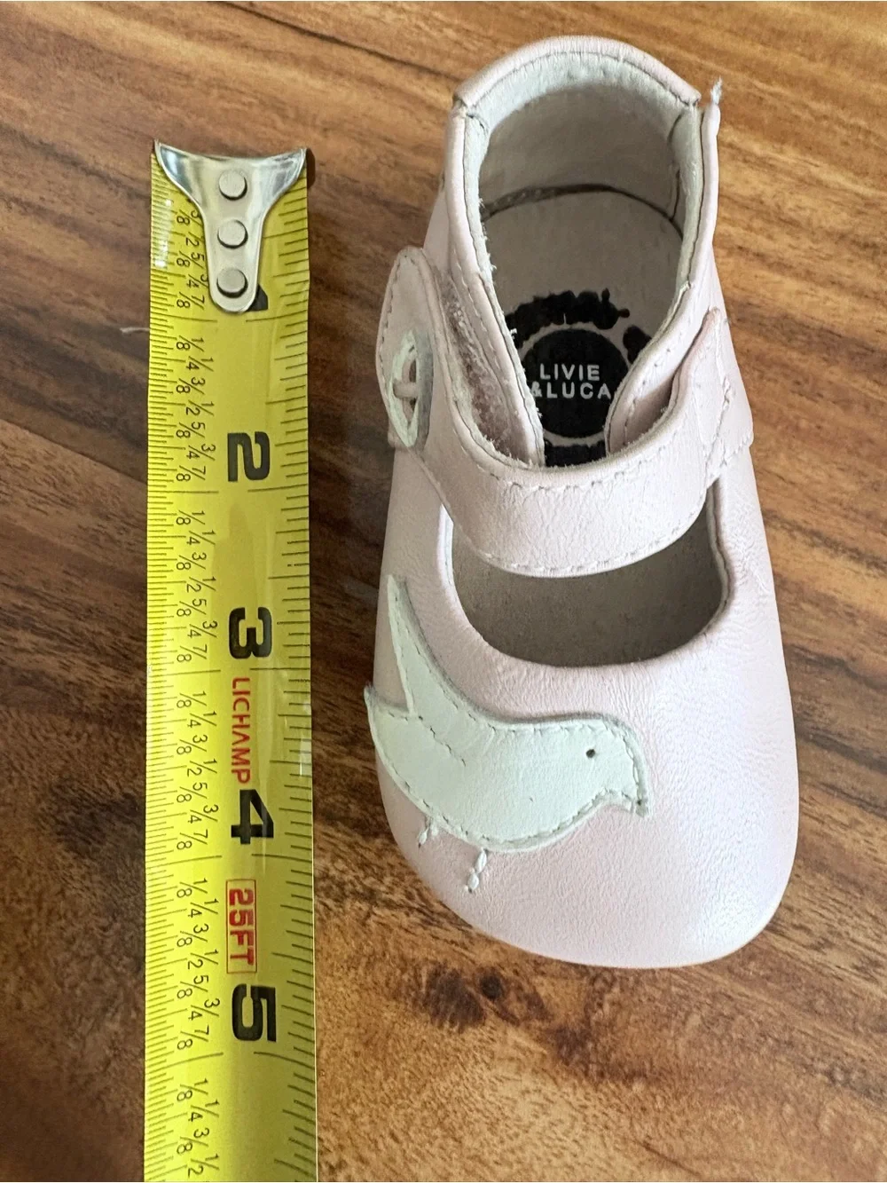 Live & Luca Baby Girl Pink Leather Pio Bird Peacock Crib Shoes Size 0 6 12 Month